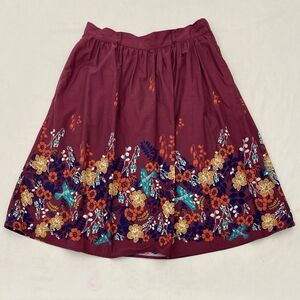 Modcloth Knee Length Floral A Line Skirt Pockets Womens Medium Boho Cottagecore